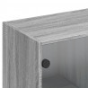 Biblioteczka z drzwiczkami, szary dąb sonoma, 136x37x142 cm