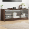 Szafka TV ze szklanymi drzwiami, brązowy dąb, 102x37x42 cm