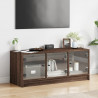 Szafka TV ze szklanymi drzwiami, brązowy dąb, 102x37x42 cm