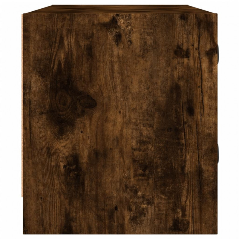 Szafka TV ze szklanymi drzwiami, przydymiony dąb, 102x37x42 cm