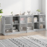 Biblioteczka z drzwiczkami, szarość betonu, 204x37x75 cm