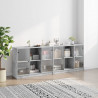 Biblioteczka z drzwiczkami, szarość betonu, 204x37x75 cm
