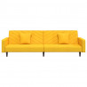2-osobowa kanapa, 2 poduszki, żółta, aksamitna