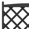 Donica z trejażem i kółkami, czarna, lite drewno jodłowe