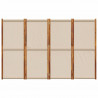 Parawan 4-panelowy, taupe, 280x180 cm