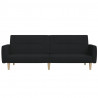 Rozkładana kanapa 2-osobowa, czarna, tapicerowana tkaniną