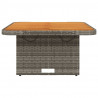 Stół ogrodowy, szary, 80x80x71 cm, polirattan i drewno akacjowe