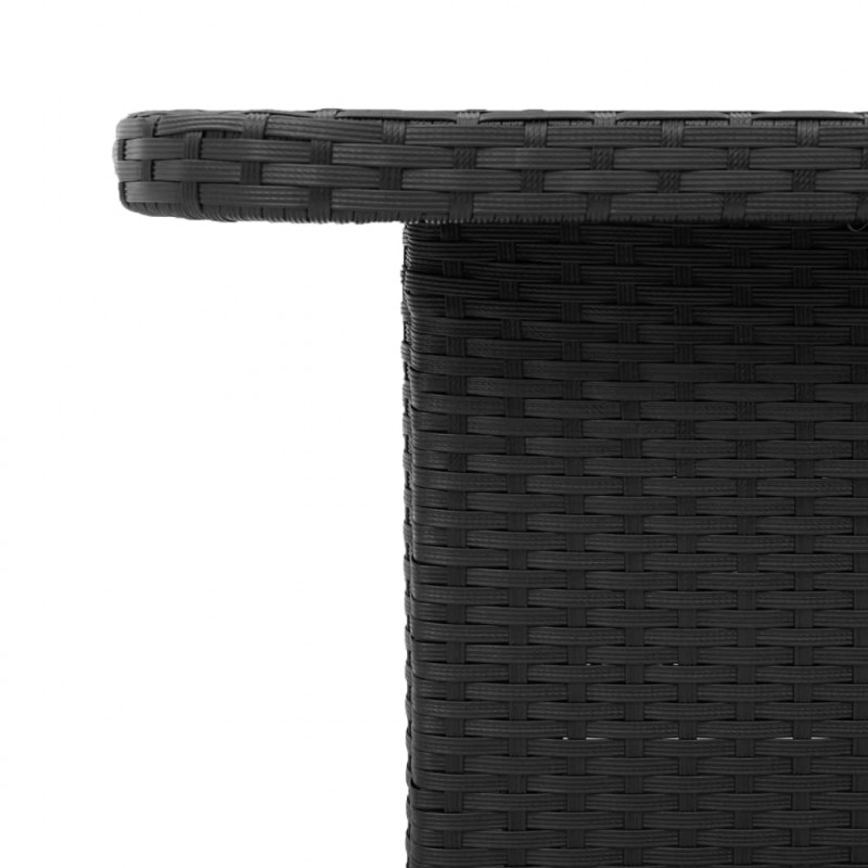 Stół ogrodowy, czarny, 110x110x71 cm, polirattan i akacja