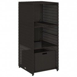 Szafka ogrodowa, czarna, 50x55x115 cm, polirattan