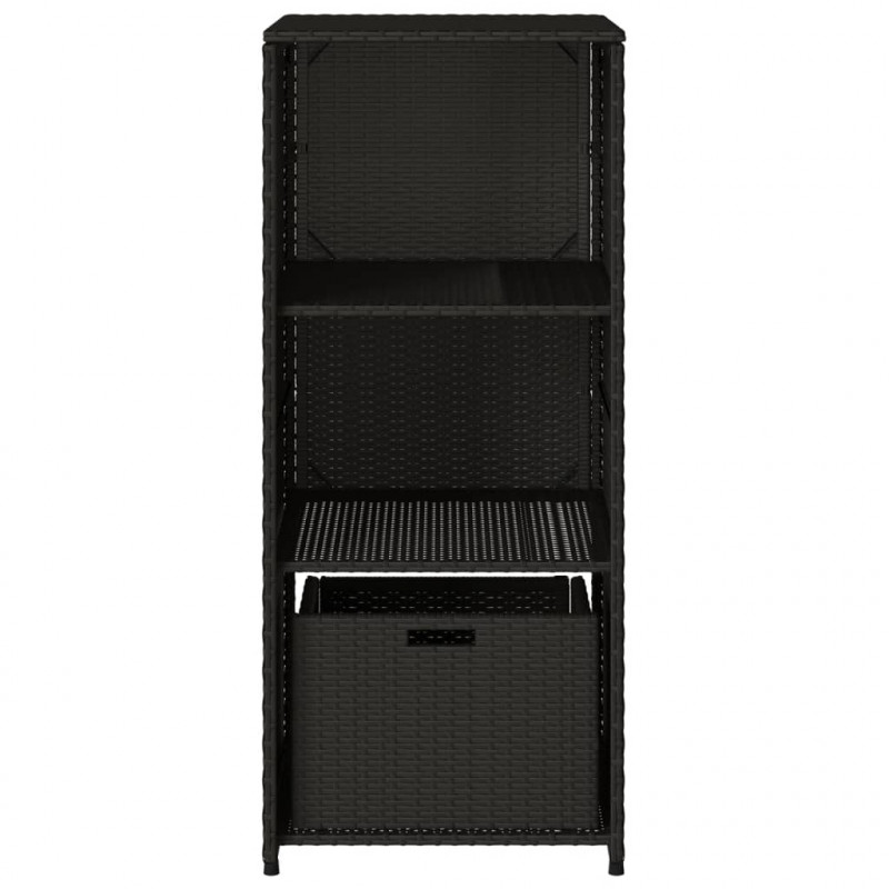 Szafka ogrodowa, czarna, 50x55x115 cm, polirattan