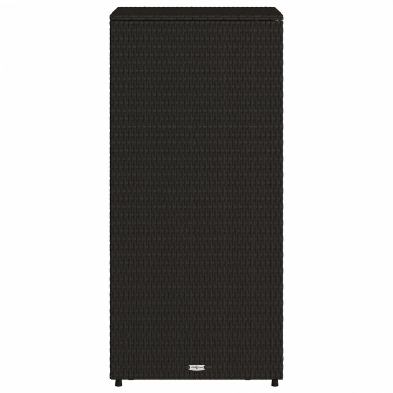 Szafka ogrodowa, czarna, 50x55x115 cm, polirattan