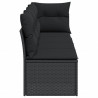 Sofa ogrodowa z poduszkami, 4-osobowa, czarna, polirattan