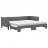 Sofa rozsuwana z materacami, ciemnoszara, 80x200 cm, tkanina
