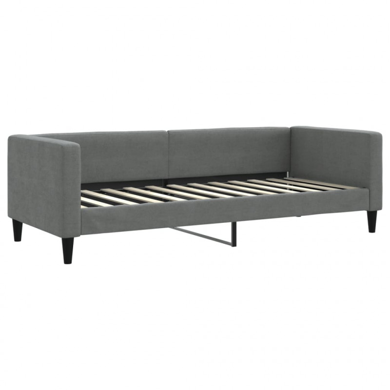 Sofa rozsuwana z materacami, ciemnoszara, 80x200 cm, tkanina