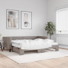 Sofa rozsuwana z materacami, kolor taupe, 90x200 cm, tkanina