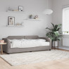 Sofa z materacem do spania, kolor taupe, 90x200 cm, tkanina