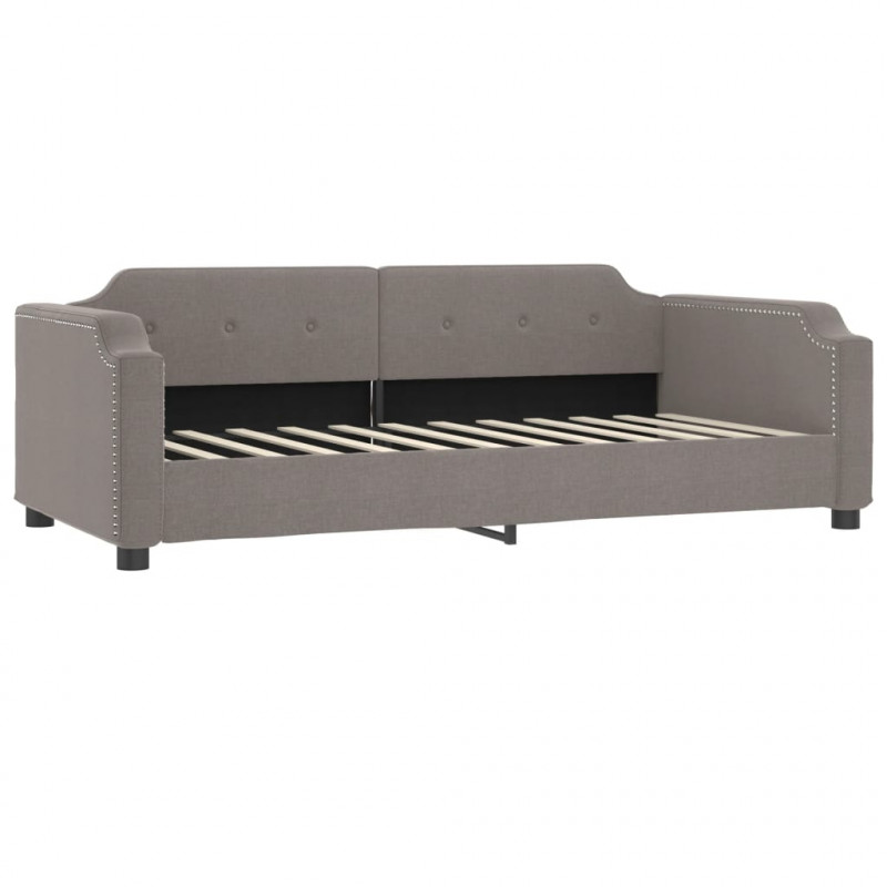 Sofa z materacem do spania, kolor taupe, 90x200 cm, tkanina