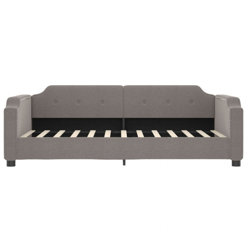 Sofa z materacem do spania, kolor taupe, 90x200 cm, tkanina
