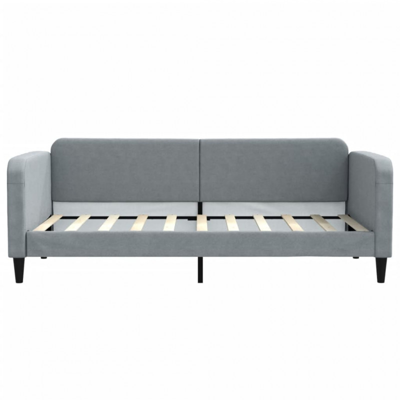Sofa z materacem, jasnoszara, 90x190 cm, tkanina