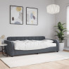 Sofa z materacem do spania, ciemnoszara, 90x200 cm, aksamit