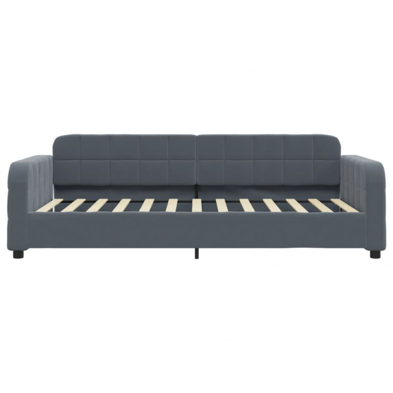 Sofa z materacem do spania, ciemnoszara, 90x200 cm, aksamit