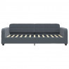 Sofa z materacem do spania, ciemnoszara, 90x200 cm, aksamit