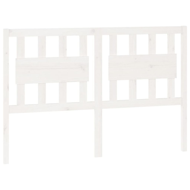 Wezgłowie łóżka, białe, 125,5x4x100 cm, lite drewno sosnowe