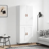 Witrynka biała połysk 69,5x34x180 cm materiał drewnopochodny