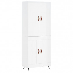 Witrynka biała połysk 69,5x34x180 cm materiał drewnopochodny
