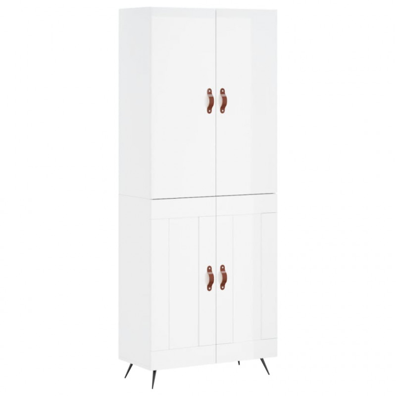 Witrynka biała połysk 69,5x34x180 cm materiał drewnopochodny