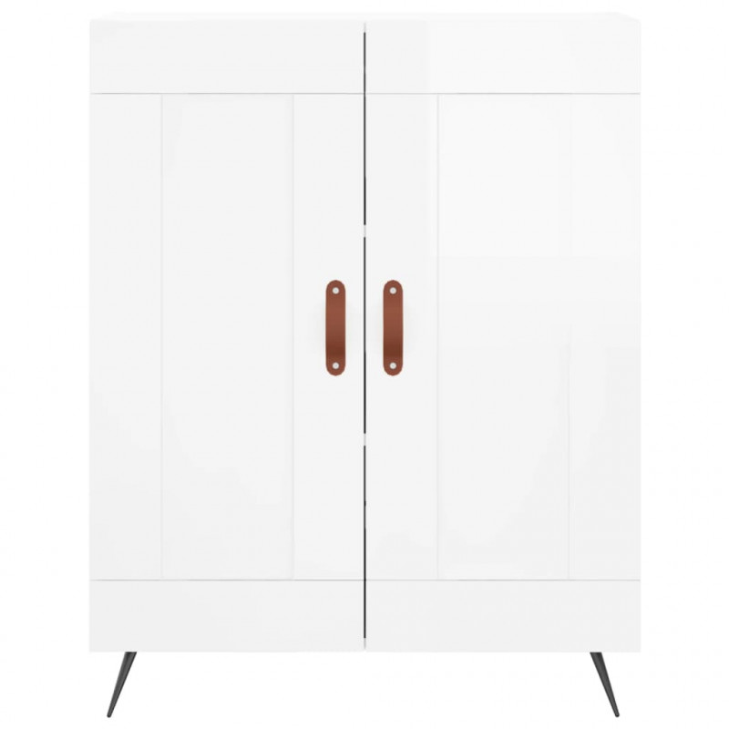 Witrynka biała połysk 69,5x34x180 cm materiał drewnopochodny