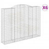 Kosze gabionowe, 6 szt, 300x50x220/240 cm, galwanizowane żelazo