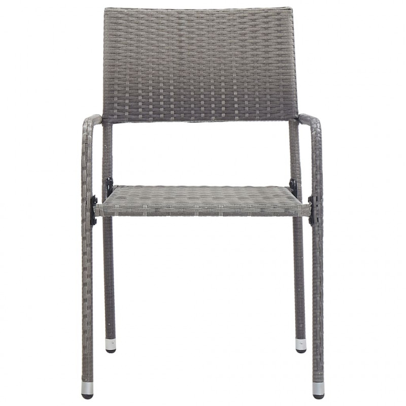 7-cz. zestaw mebli ogrodowych, polirattan, antracytowy i szary