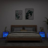 Szafki nocne z LED, ścienne, 2 szt., kolor szary dąb sonoma