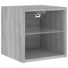 Ścienna szafka TV z LED, szary dąb sonoma, 30x28,5x30 cm