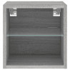 Ścienna szafka TV z LED, szary dąb sonoma, 30x28,5x30 cm
