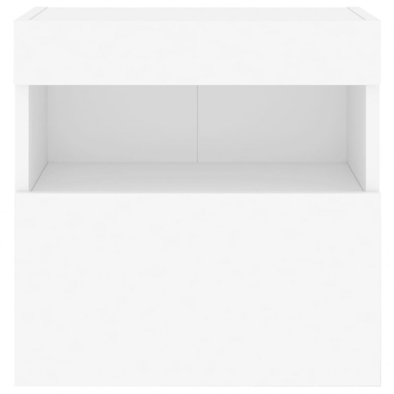 Ścienne szafki TV z LED, 2 szt., białe, 40x30x40 cm