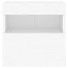 Ścienne szafki TV z LED, 2 szt., białe, 40x30x40 cm