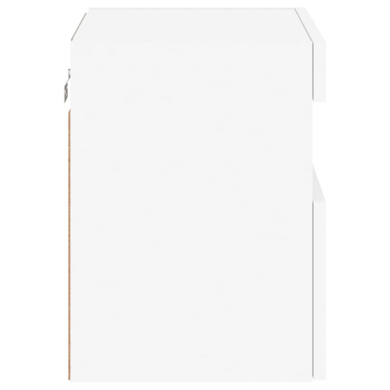 Ścienne szafki TV z LED, 2 szt., białe, 40x30x40 cm