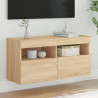 Ścienna szafka TV z LED, dąb sonoma, 80x30x40 cm