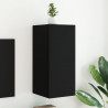 Ścienna szafka TV z LED, czarna, 30,5x35x70 cm