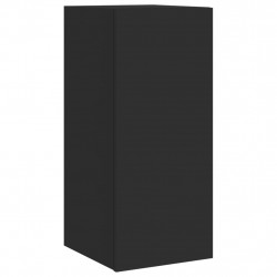 Ścienna szafka TV z LED, czarna, 30,5x35x70 cm