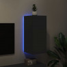Ścienna szafka TV z LED, czarna, 30,5x35x70 cm