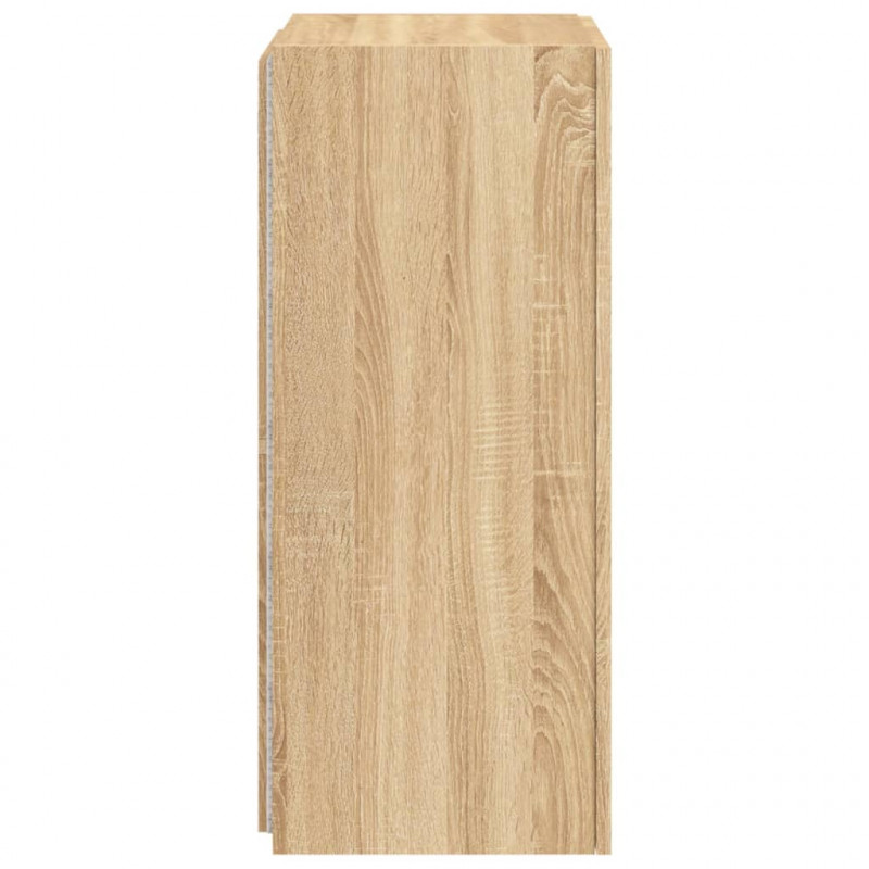 Ścienna szafka TV z LED, dąb sonoma, 40,5x35x80 cm