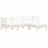 Ogrodowa sofa 3-osobowa z podnóżkiem, biała, drewno sosnowe