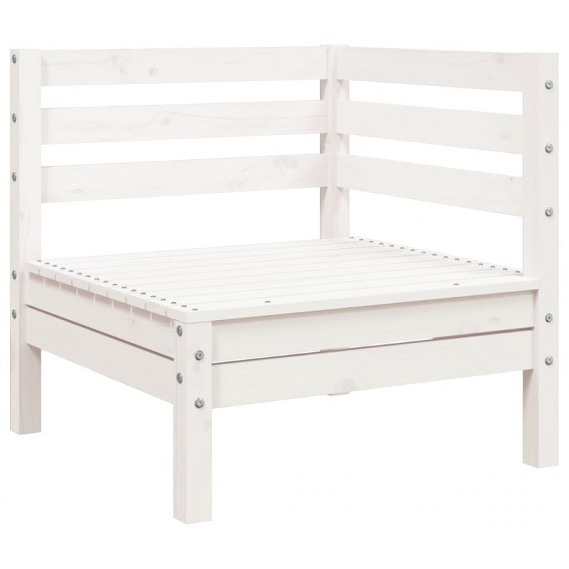 Ogrodowa sofa 3-osobowa z podnóżkiem, biała, drewno sosnowe