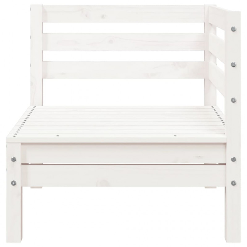 Ogrodowa sofa 3-osobowa z podnóżkiem, biała, drewno sosnowe