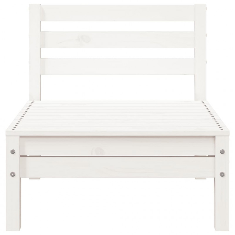 Ogrodowa sofa 3-osobowa z podnóżkiem, biała, drewno sosnowe