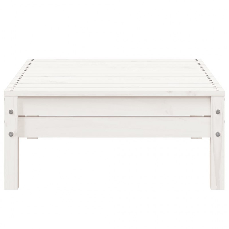 Ogrodowa sofa 3-osobowa z podnóżkiem, biała, drewno sosnowe