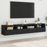 Ścienne szafki TV, 2 szt., czarne, 80x30x30 cm
